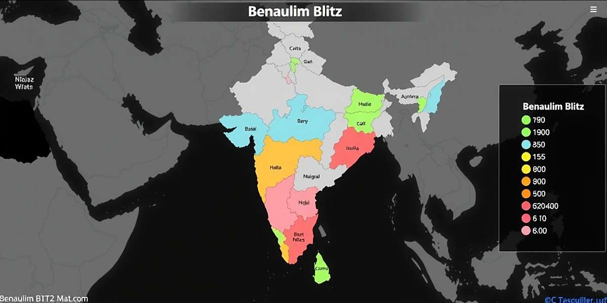 Benaulim Blitz player distribution map showing popularity across different Indian states with color coding