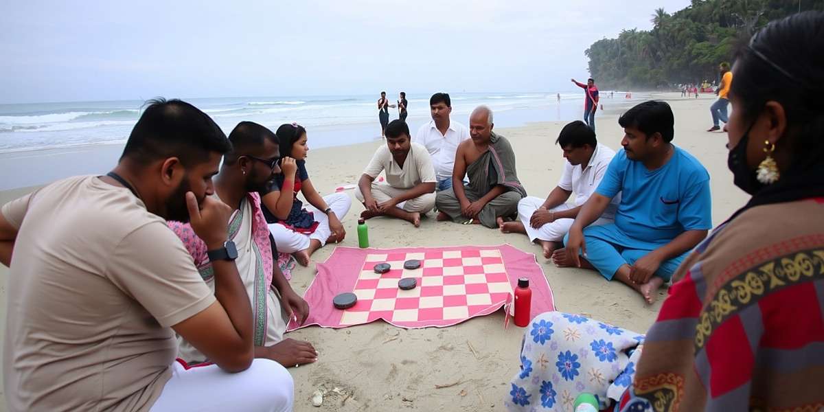 Benaulim Blitz community beach meetup in India with players participating in traditional games and sharing regional food